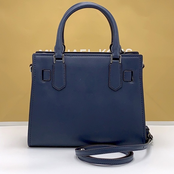 MICHAEL KORS Hamilton Small Patchwork Satchel NAVY MULTI COLOR - Picture 7 of 16